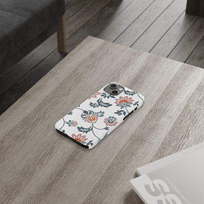 Pink and Green Flower Pattern, Floral Slim Phone Cases, Case-Mate IPHONE16 and all sizes