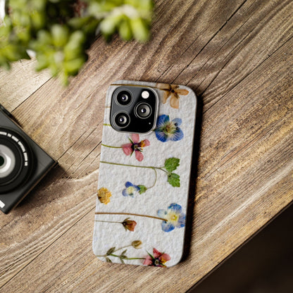 Dried Wild Pink and Purple Flower Image on Paper, Floral Slim Phone Cases, Case-Mate IPHONE16 and all sizes